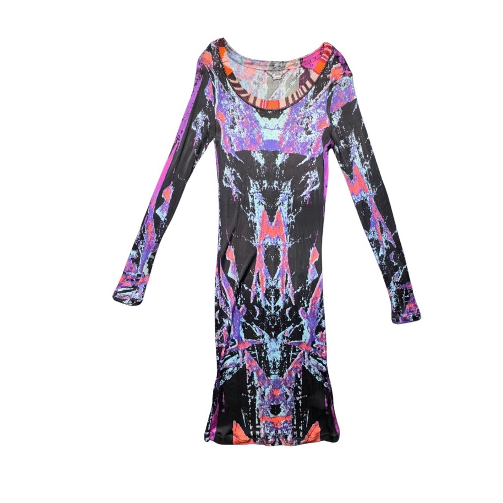 Custo Barcelona Purple Black Bodycon  Dress